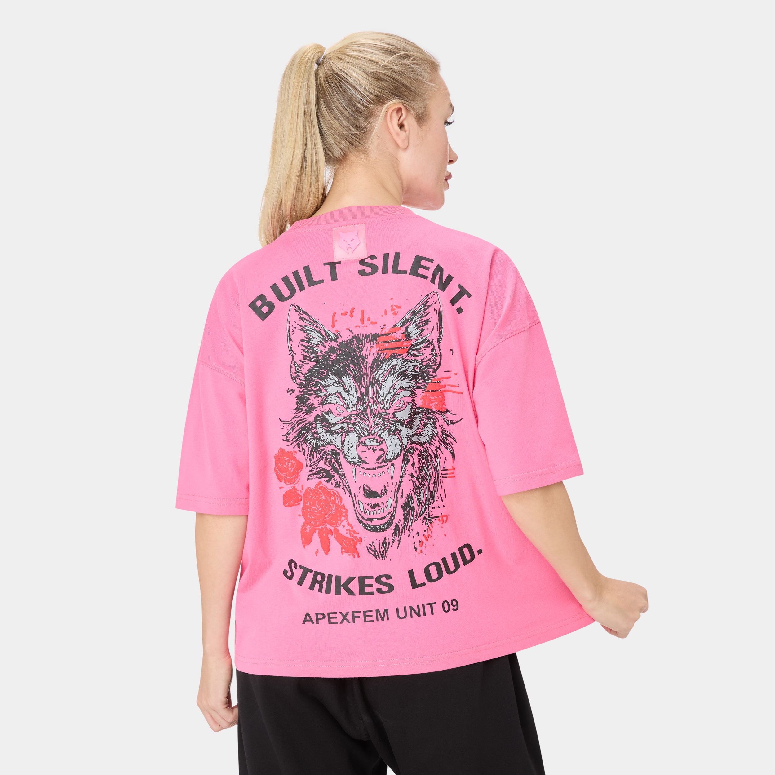 SHEWOLF_09 OVERSIZED TEE — ALPHA ROSE