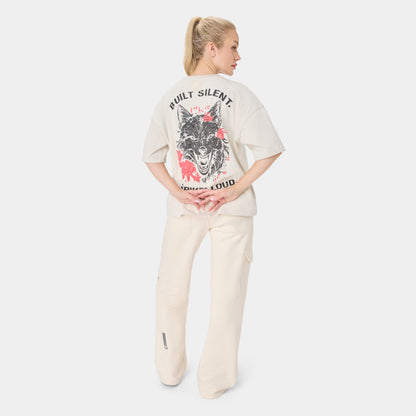 SHEWOLF_09 OVERSIZED TEE — TACTICAL BIEGE