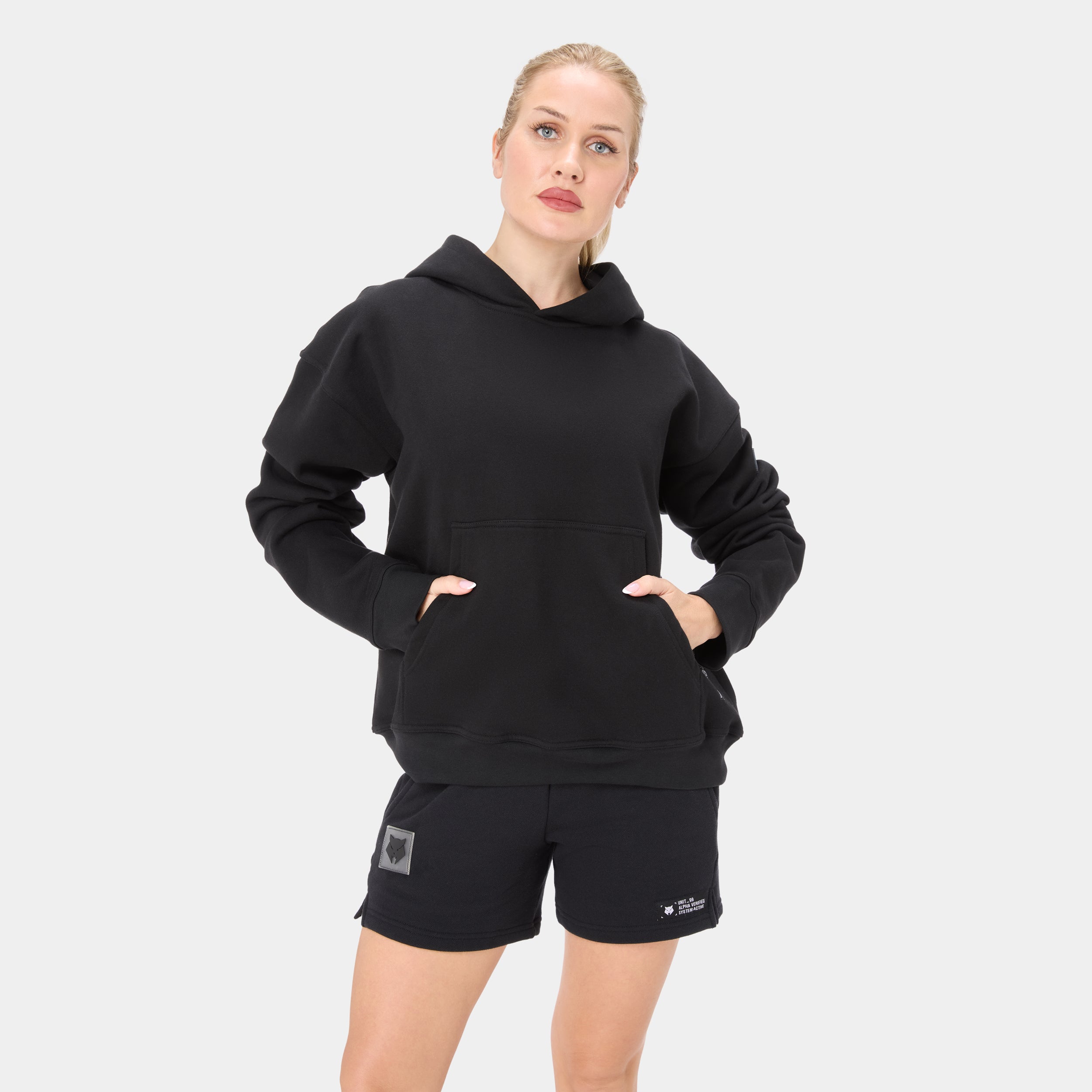 VOLTFEM_77 HOODIE — WAR  BLACK