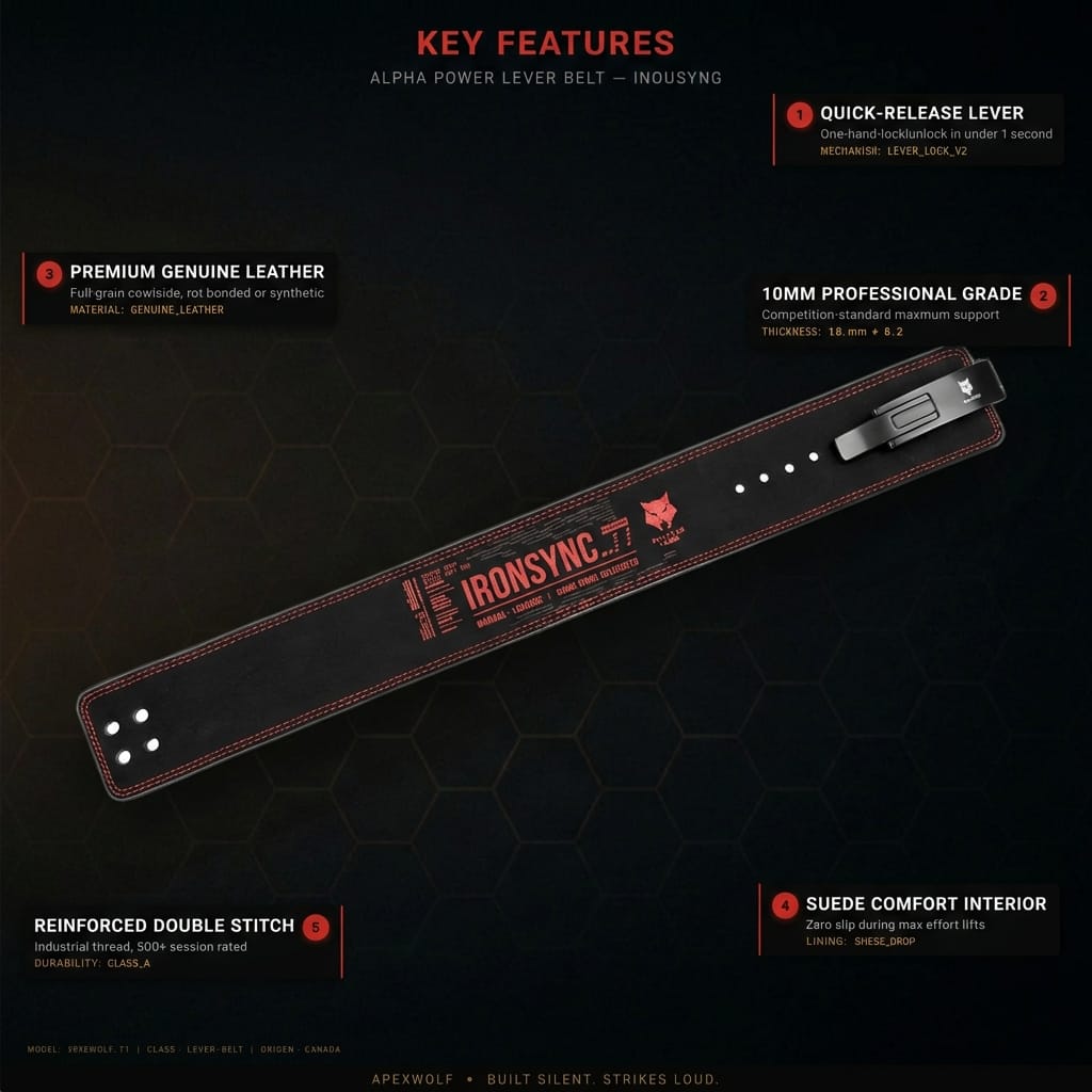 ApexWolf Alpha Power Lever Belt | Red - alternate angle