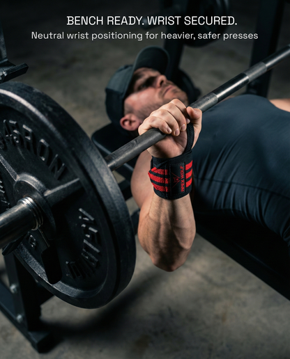 أربطة معصم ريد باتل راب - دعامة معصم قطنية عالية الجودة لرفع الأثقال، ورفع الأثقال الأولمبي، وتدريبات كروس فيت