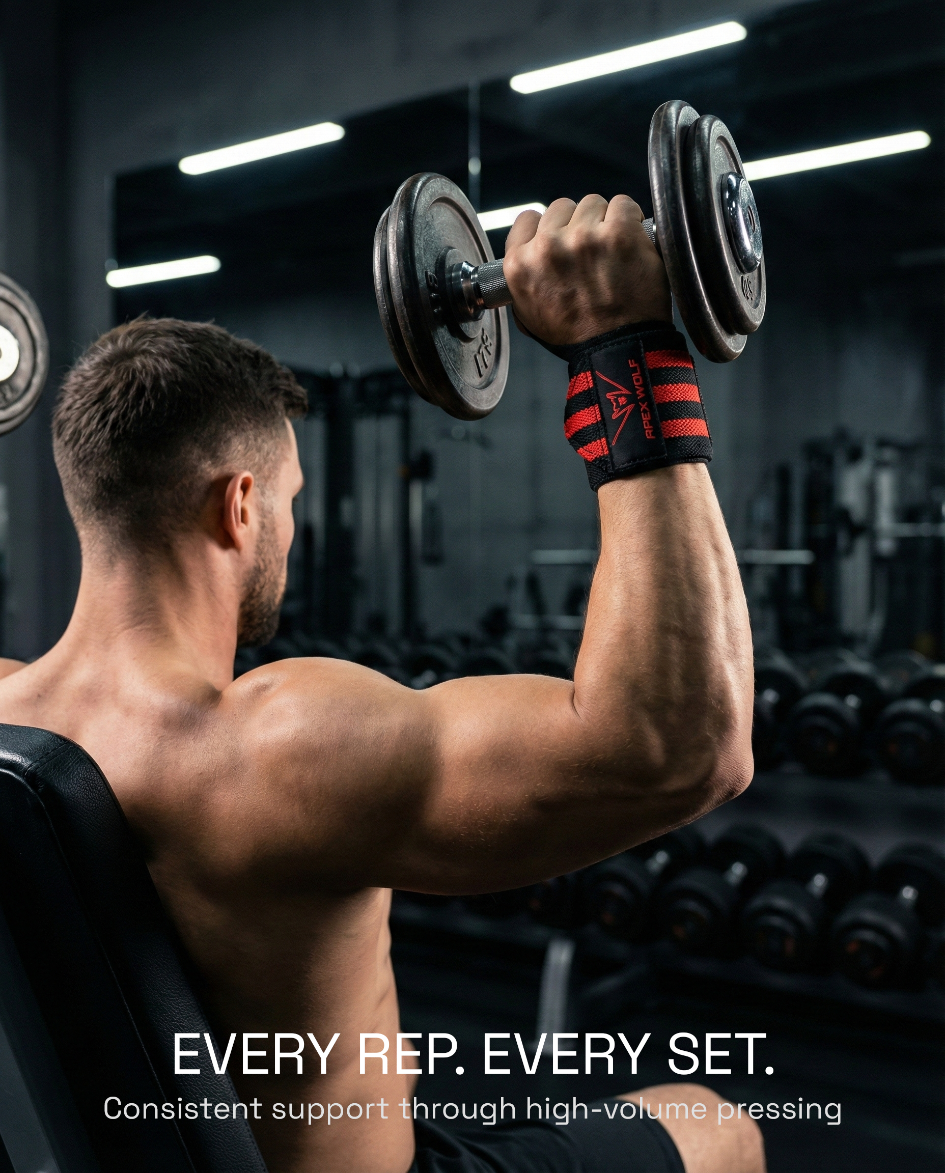 Battle Wrap Wrist Straps (Pair) - Red — alternate angle/detail