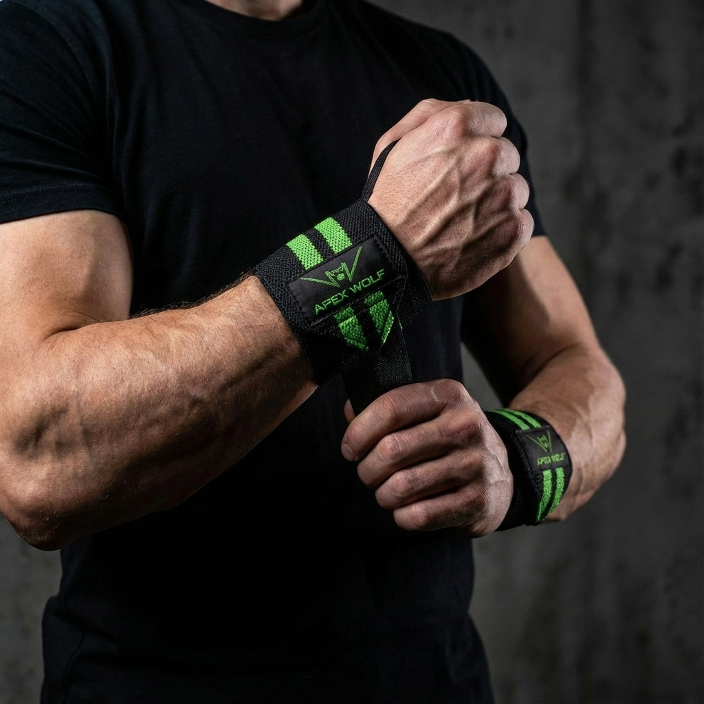 Battle Wrap Wrist Straps (Pair) – Green — side/detail