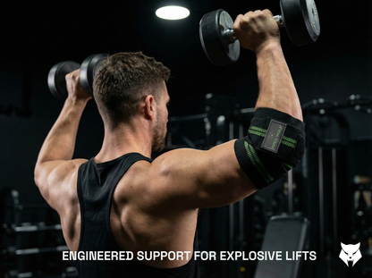 PowerLock Elbow Wraps (Pair) – Tactical Green — angle 5 view, PowerLock Elbow Wraps (Pair) – Tactical Green