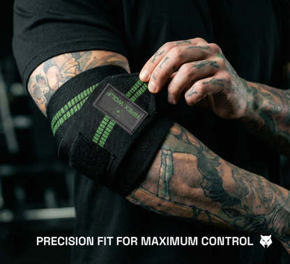 PowerLock Elbow Wraps (Pair) – Tactical Green — angle 6 view, PowerLock Elbow Wraps (Pair) – Tactical Green