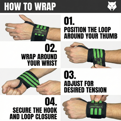 Battle Wrap Wrist Straps (Pair) – Green — alternate angle/detail