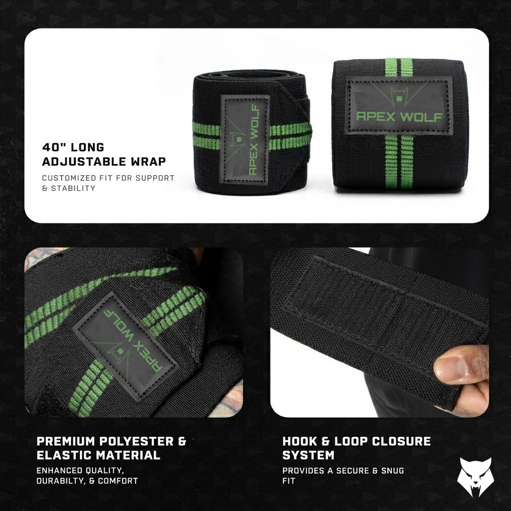 PowerLock Elbow Wraps (Pair) – Tactical Green — angle 7 view, PowerLock Elbow Wraps (Pair) – Tactical Green