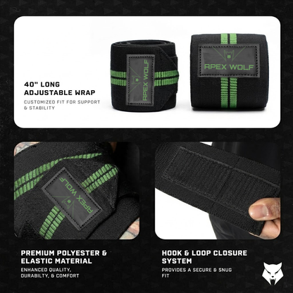 PowerLock Elbow Wraps (Pair) – Tactical Green — angle 7 view, PowerLock Elbow Wraps (Pair) – Tactical Green