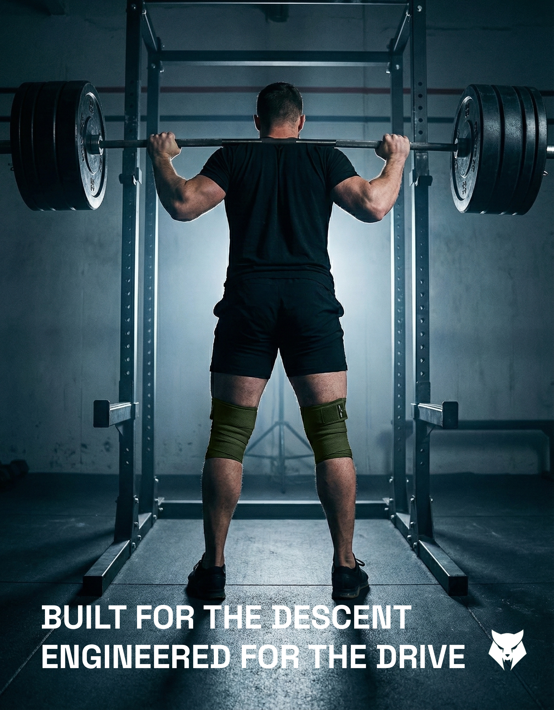 FortiFlex Knee Wraps (Pair) – Tactical Green — Side/detail angle