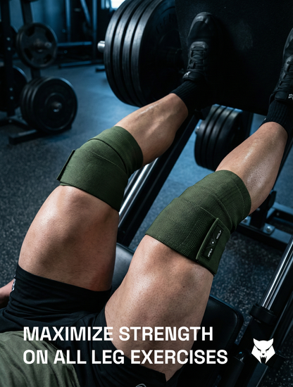 FortiFlex Knee Wraps (Pair) – Tactical Green — 'Additional angle #4'