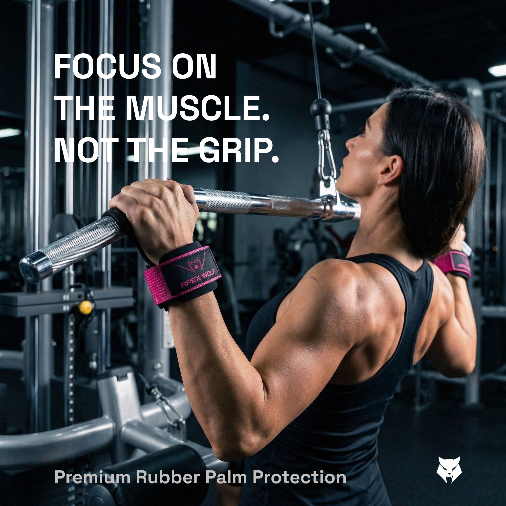 Iron Claw Lifting Grips (Pair) – Stealth Pink — Side/detail angle