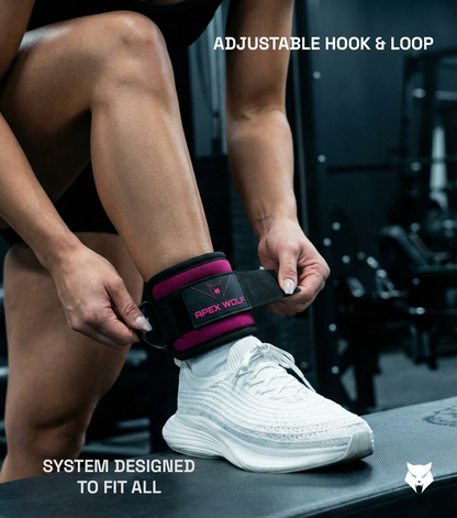 Power Grip Ankle Strap (Pair) - Stealth Pink — back/alternate view, Power Grip Ankle Strap (Pair) - Stealth Pink