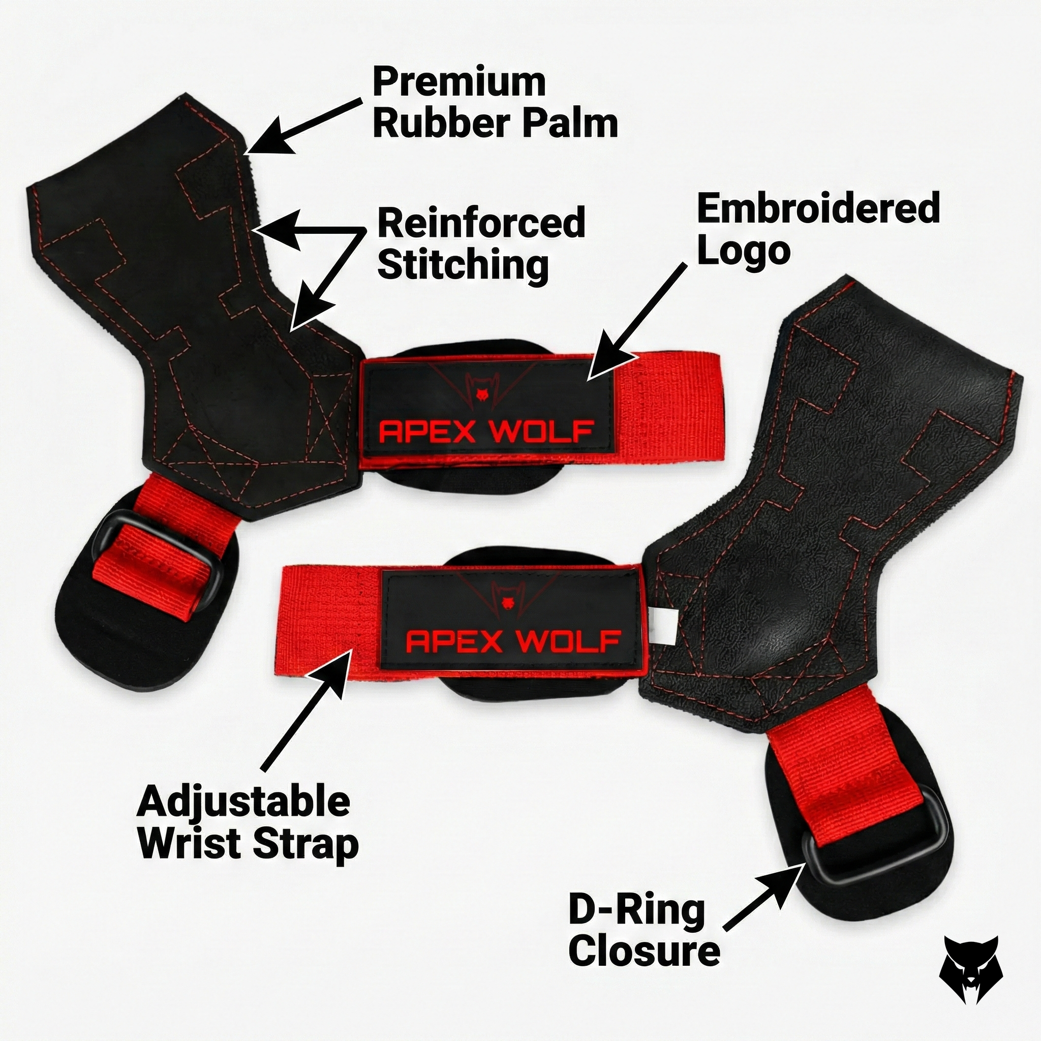 Iron Claw Lifting Grips (Pair) – War Red — 'Additional angle #6'